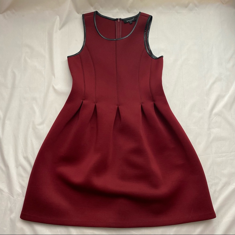 Vintage London Designer Beulah - flare neoprene dress - mini - skater - Y2K 90s